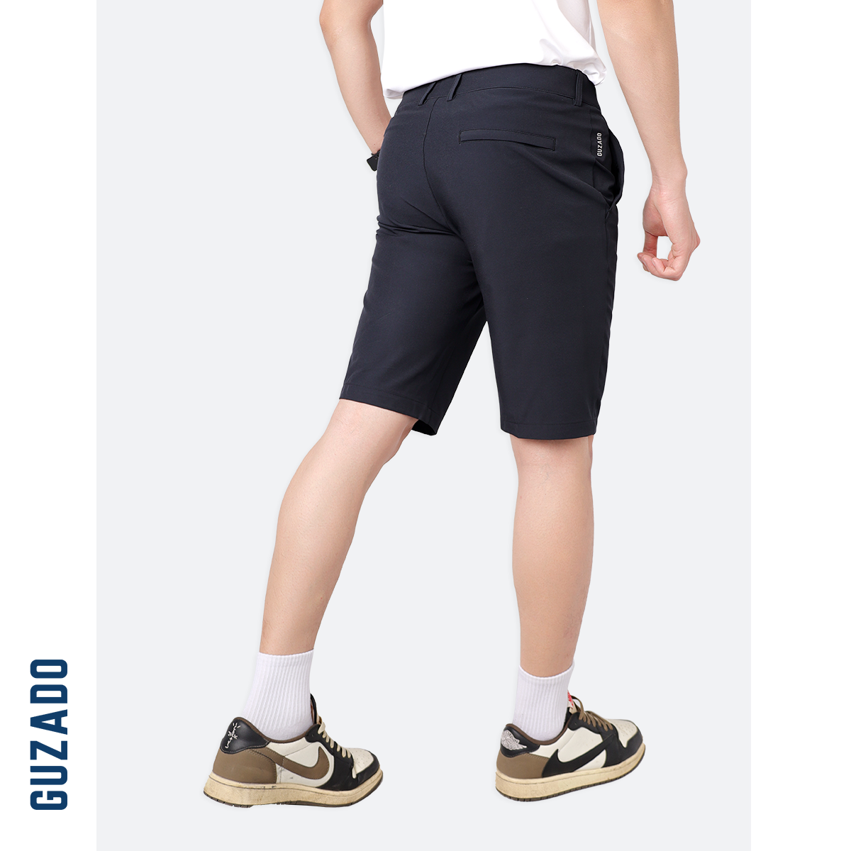 Quần Short Tây Âu Nam GUZADO Kaki Giữ Form Cạp Cúc GSR15_thumbnail_5