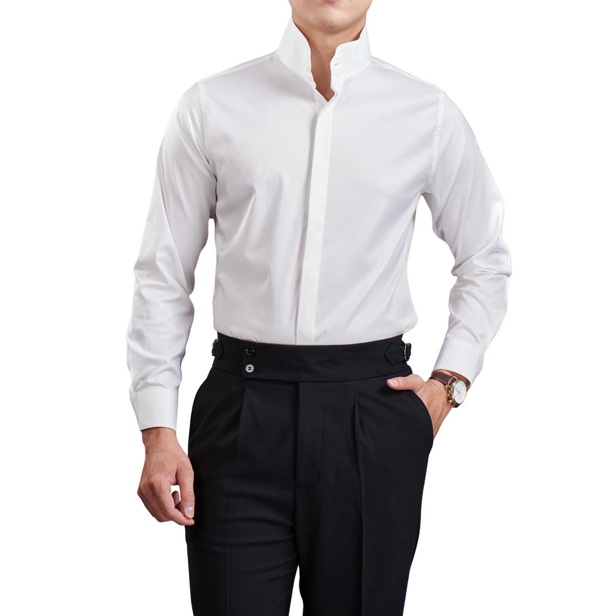 Áo Sơ Mi Cổ Trụ High Stand Mandarin