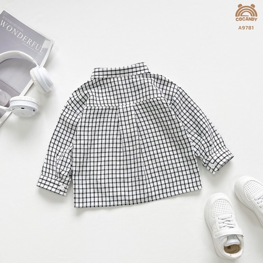 Áo dài caro ĐEN TRẮNG phối túi nẹp be_thumbnail_3