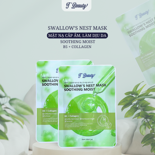 [MT2] T'BEAUTY - Mặt nạ – làm dịu ẩm - HỘP 10 miếng (màu xanh lá cây)