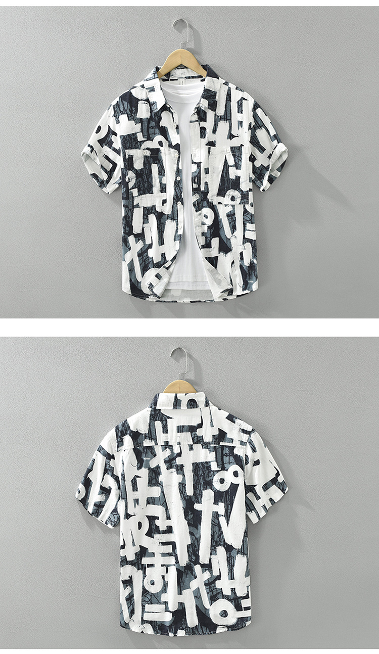 Áo sơ mi tay ngắn nam phong cách Nhật Bản – họa tiết nghệ thuật, thời trang đa năng, form rộng, chất liệu cotton thoáng mát_thumbnail_4