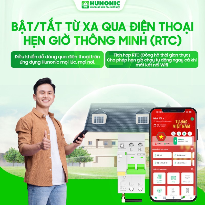 Thiết Bị Bảo Vệ An Toàn Điện Thông Minh HUNONIC BATEC