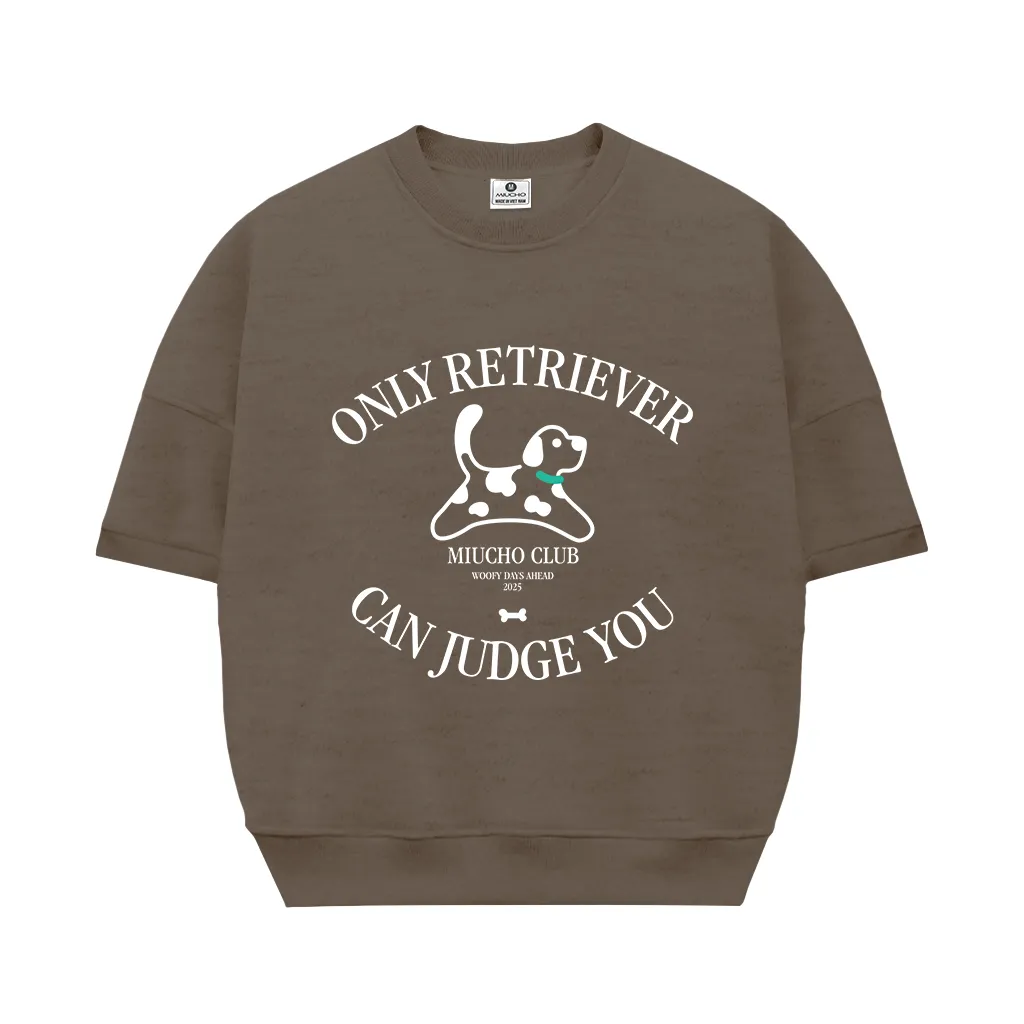 Áo sweater boxy tay ngắn phong cách Hàn Quốc 2597 Miucho vải nỉ 2 da thoáng mát cổ tròn in mix