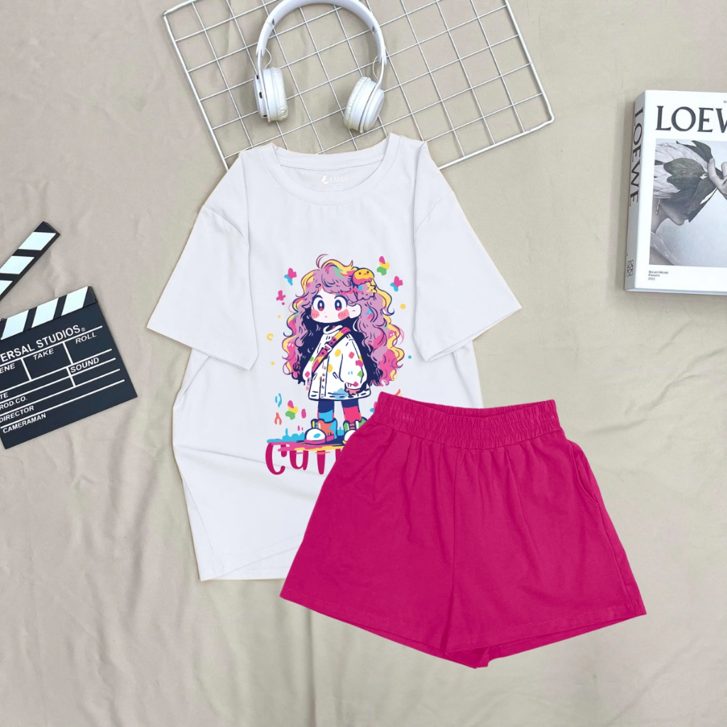 [Form rộng] Set đồ nữ mùa hè  in hình 'Cô Gái Cute Girl' - LOZA BP359-SB359