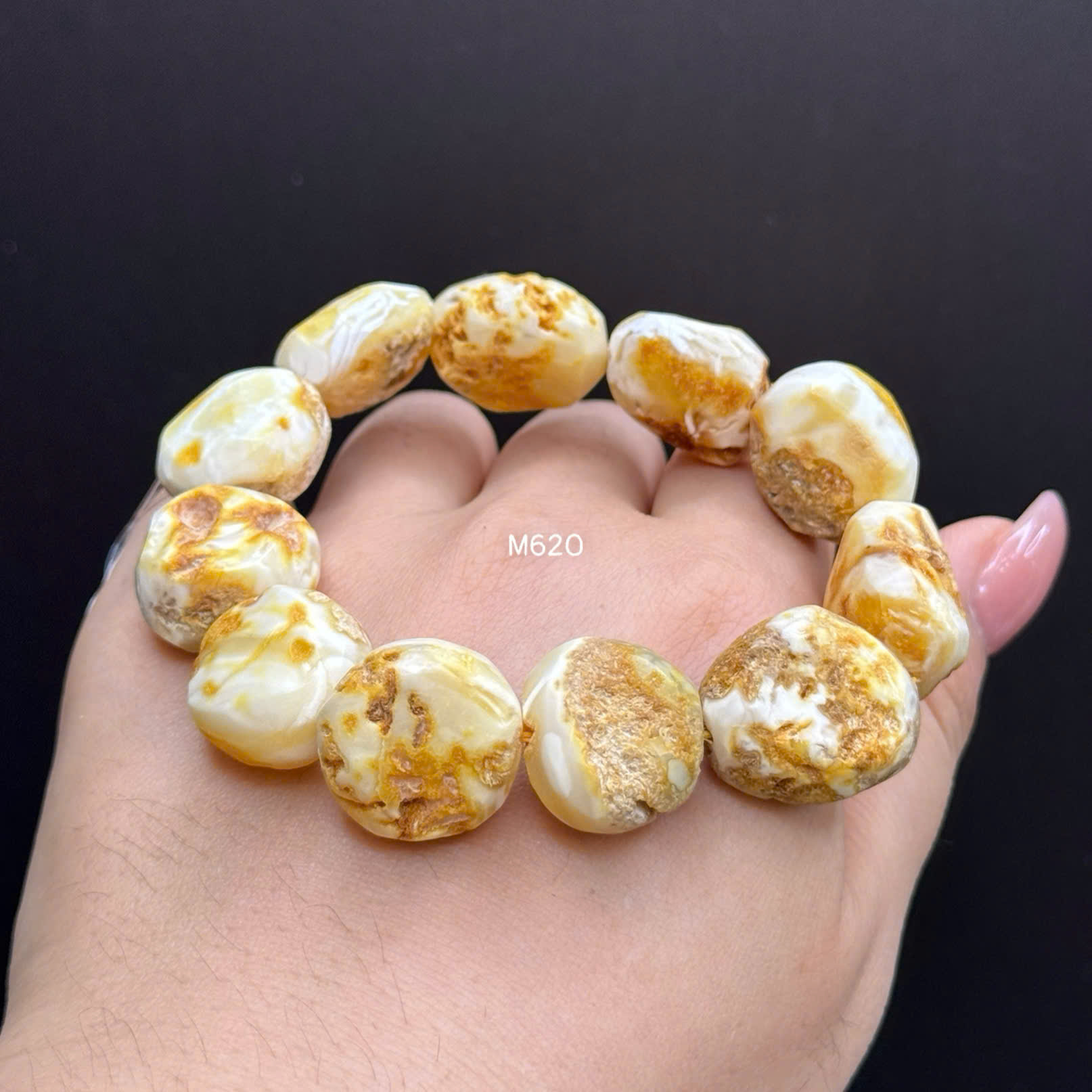 Lắc Tay Hổ Phách Bạch Thô - M620_thumbnail_1