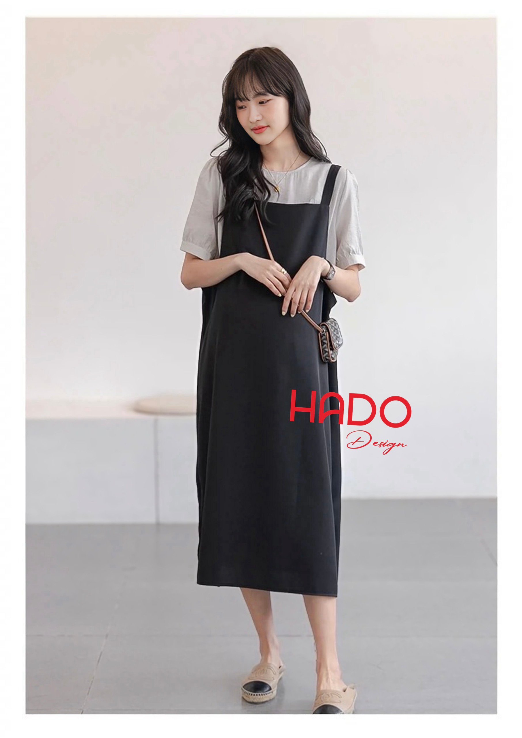 Set áo đũi liền yếm váy Ruby Hàn