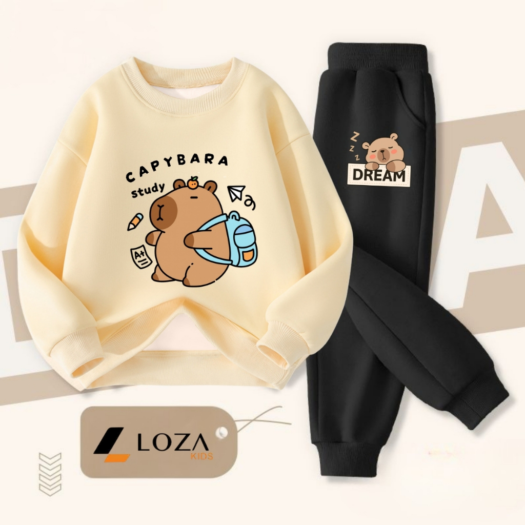 Set bộ nỉ bé gái, bé trai in Capybara - Loza Kids BI485_thumbnail_1