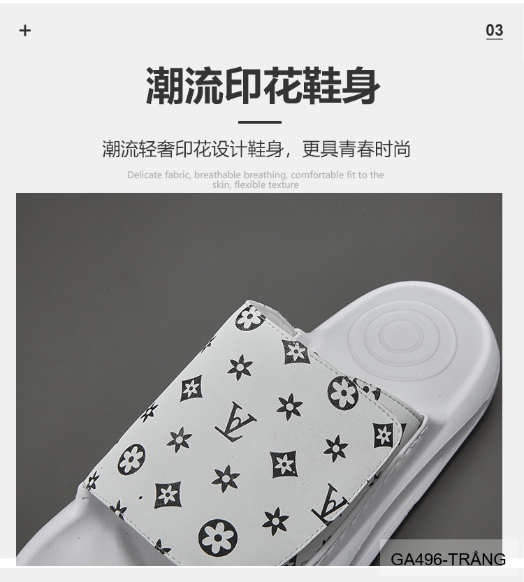 GA496 - Dép xỏ ngón nam thời trang đế dày họa tiết logo, màu trắng đen_thumbnail_11