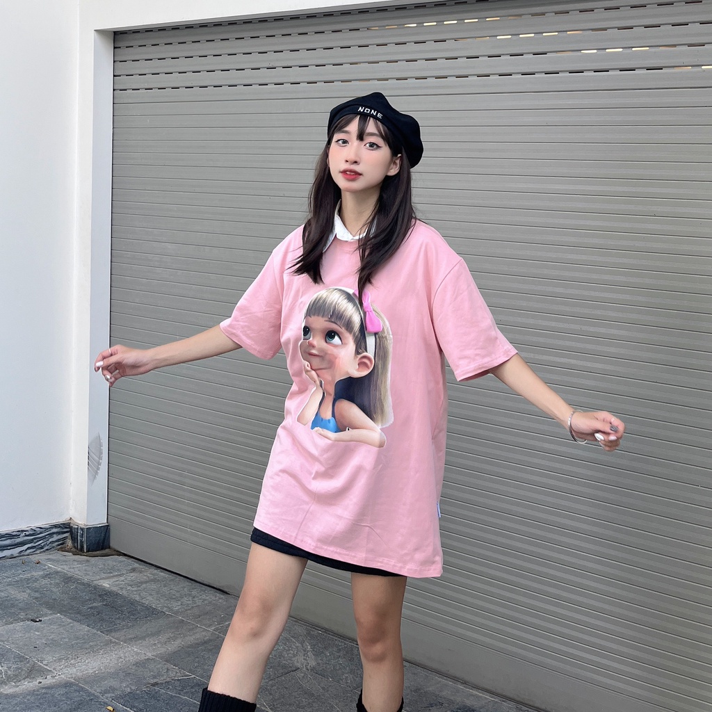 Áo thun nữ form rộng đẹp tay lỡ kiểu hàn quốc chất vải cotton mềm mịn AT253 Miucho in hoạ tiết_thumbnail_4