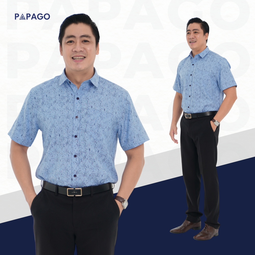 Áo sơ mi nam trung niên lai ngang PAPAGO vải xô đũi in họa tiết - P23SNHT003_thumbnail_8