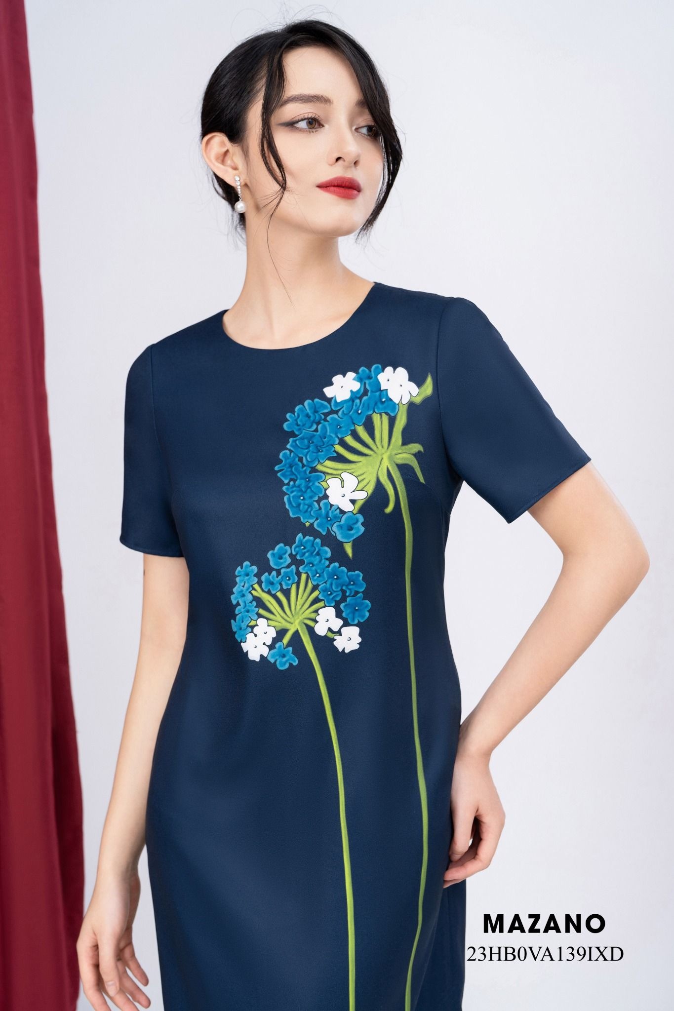 Đầm suông xanh in hoa bồ công anh_thumbnail_2