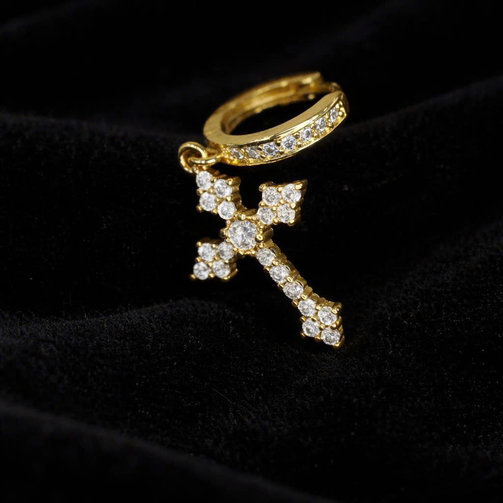 Khuyên vòng kiểu mạ điện vàng thánh giá 10mm_thumbnail_0