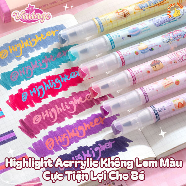 Highlight Acrylic Không Lem Màu Cho Bé 6 bút 12 màu_thumbnail_1