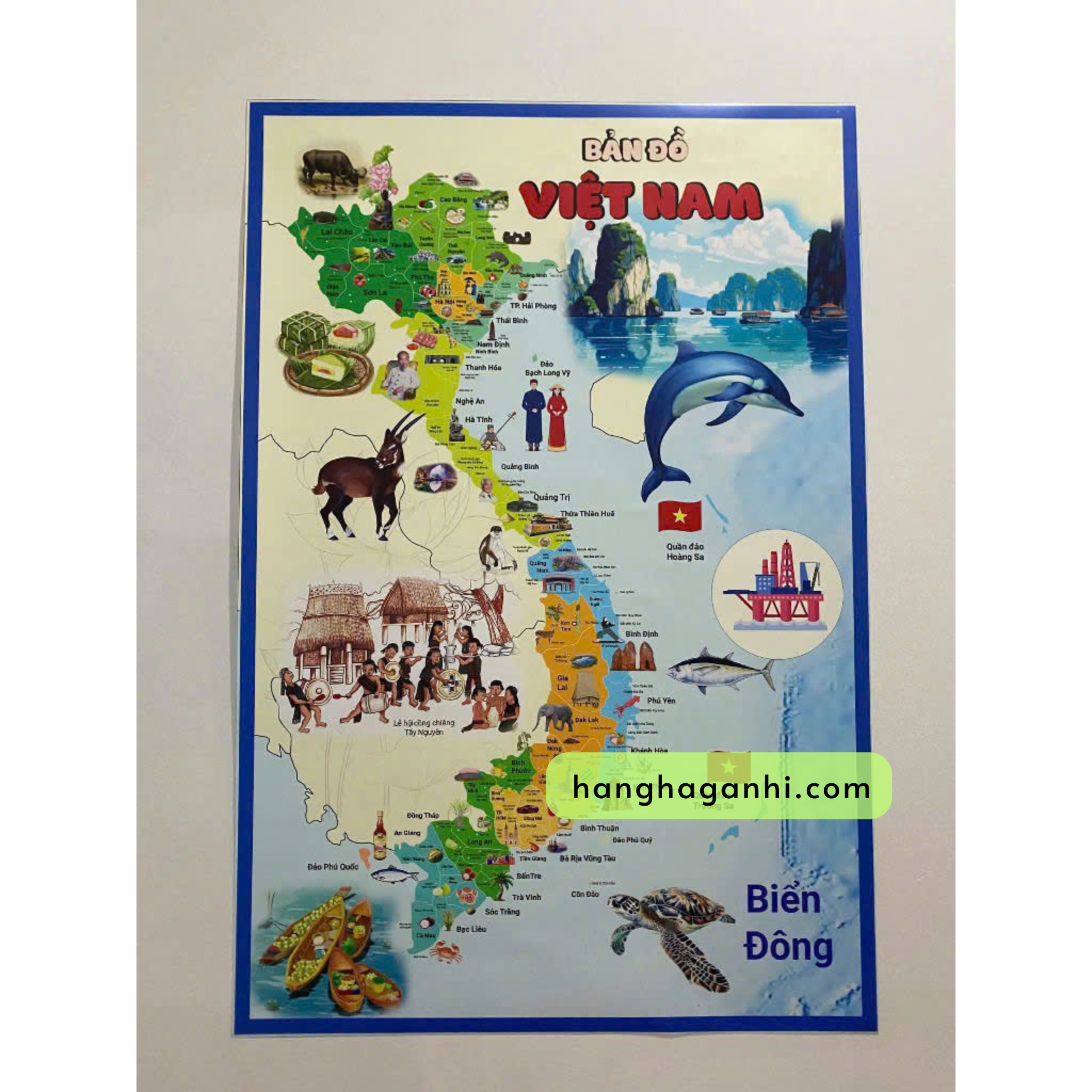 Bộ 2 chiếc bản đồ dán tường Việt Nam và thế giới size 60x90cm_thumbnail_1