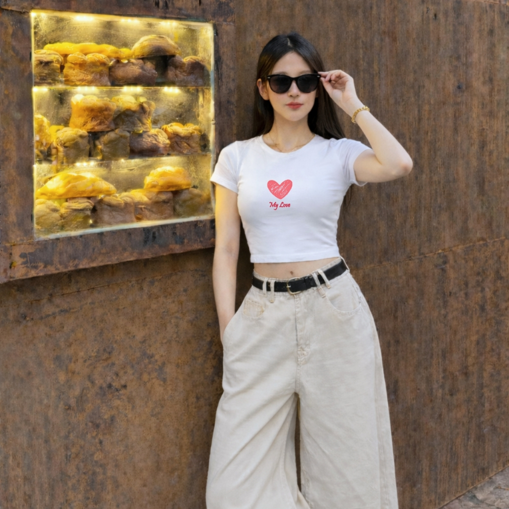 Áo croptop nữ hình trái tim My Love dáng ôm chất thun cotton local brand WETEE - WC1151_thumbnail_2