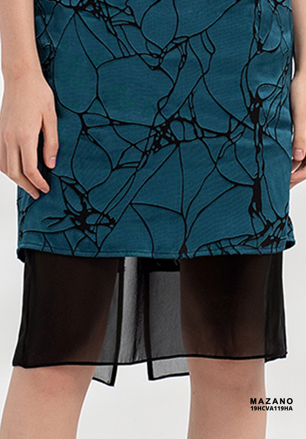 Đầm xanh viền phối cách điệu_thumbnail_3