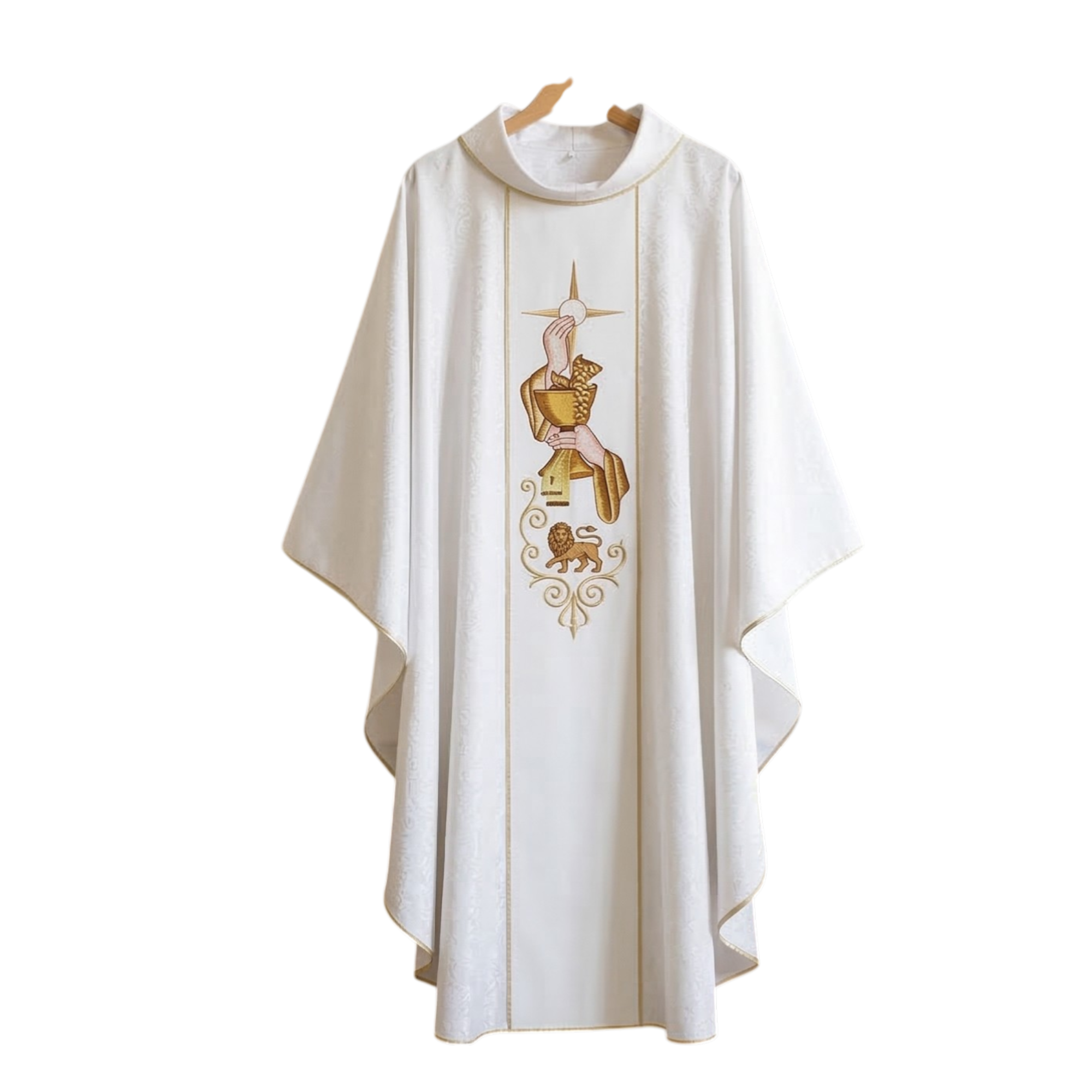 Áo lễ linh mục vải gấm màu trắng - Qùa tặng tân linh mục - Qùa tặng cha xứ