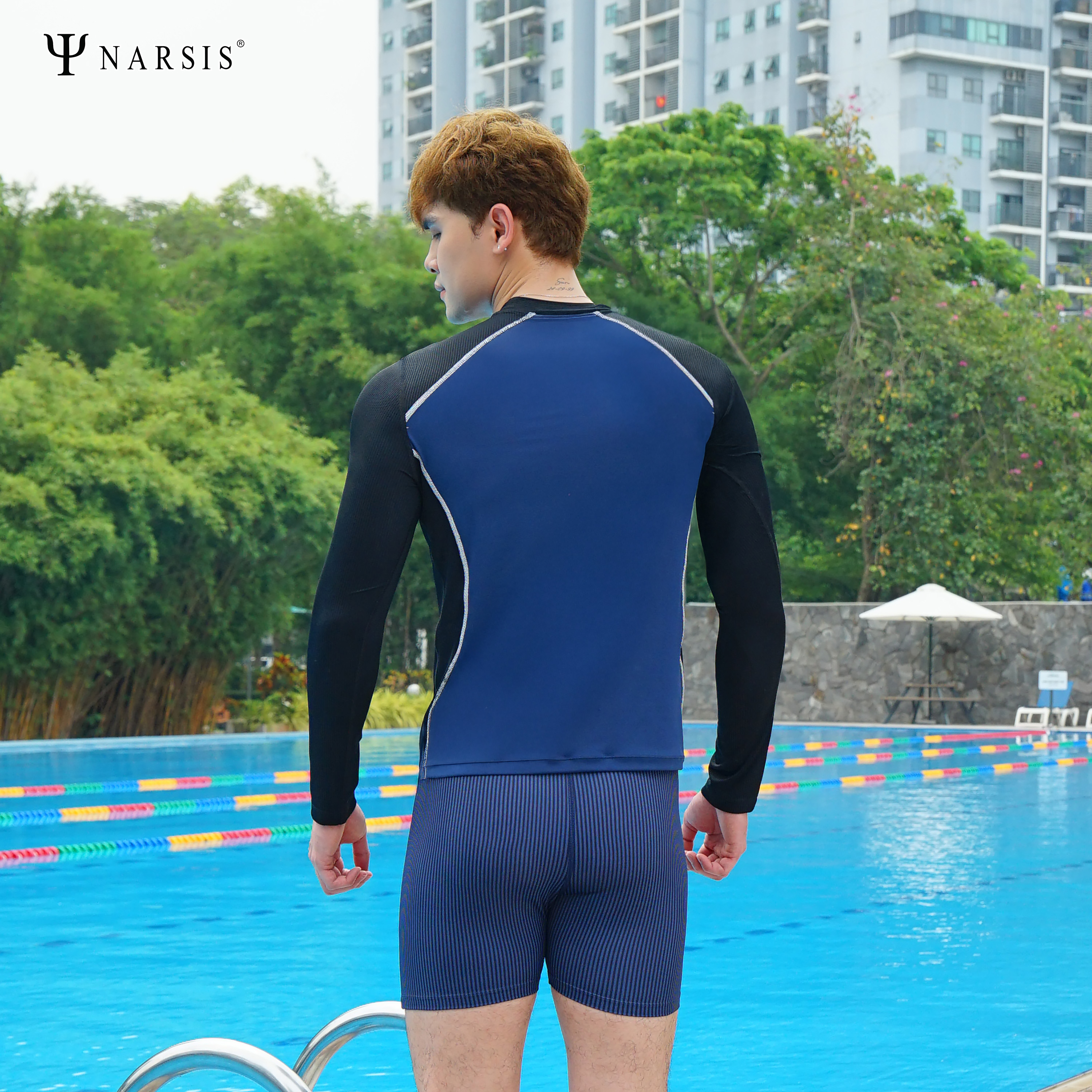 Áo Bơi Nam Narsis, Chất Liệu Vải PE, Áo Bơi Dài Tay QD25001, Chống Tia UV, Bảo Vệ Da, Thoáng Mát, Hiệu Quả_thumbnail_5