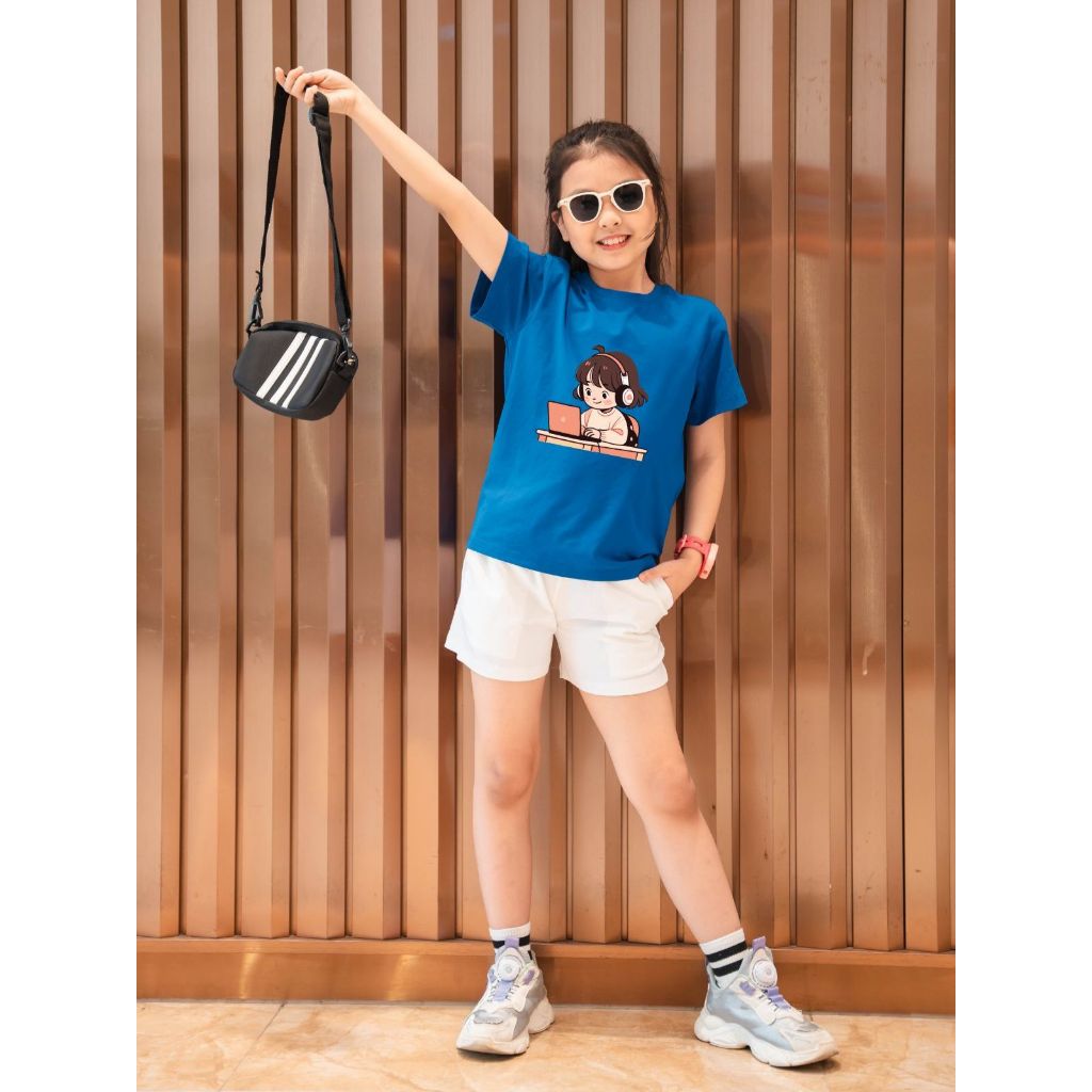 Bộ đồ bé gái in hình 'Em bé ngồi học' - Loza Kids SB18_thumbnail_5