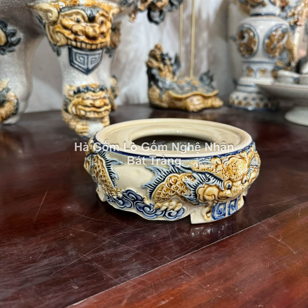 Đồ Thờ Cúng Cao Cấp 80cm - 1m2 Men Hoàng Thổ Đắp Nổi Nghệ Nhân Bát Tràng Chế Tác_thumbnail_13