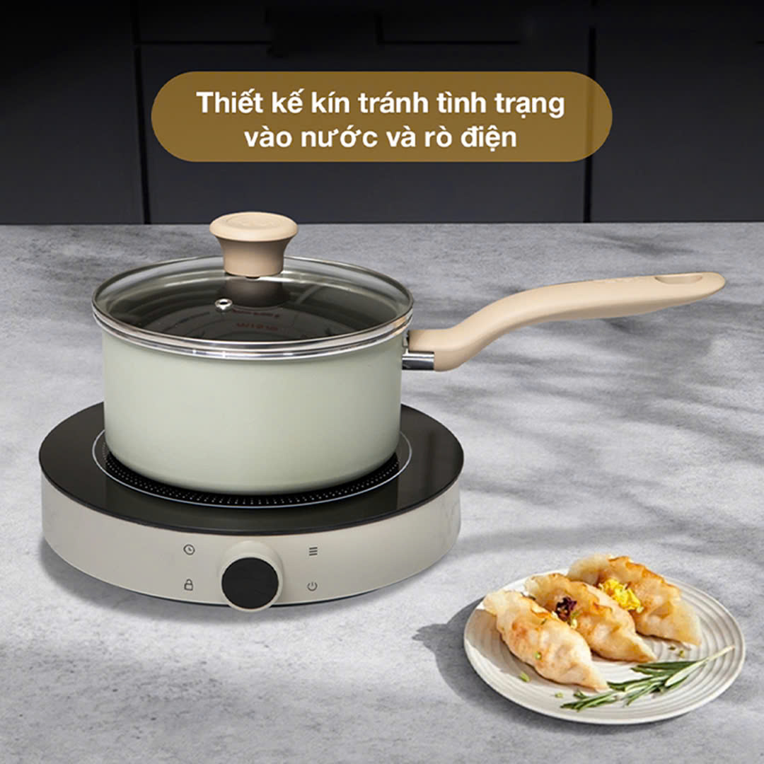 Bếp từ đơn màu be sữa LUMIAS LK24-220W