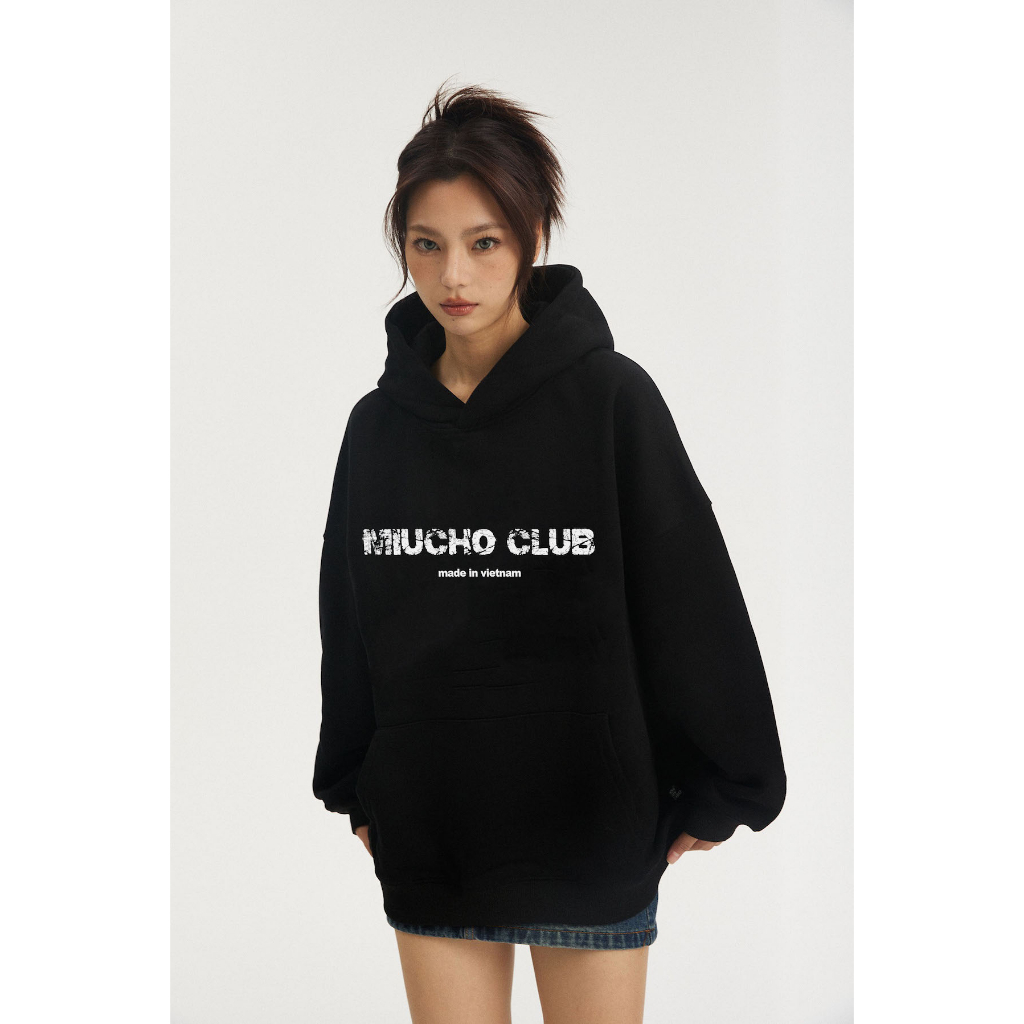 Áo hoodie nữ form rộng HDD245 Miucho chân cua dày dặn in typography_thumbnail_4
