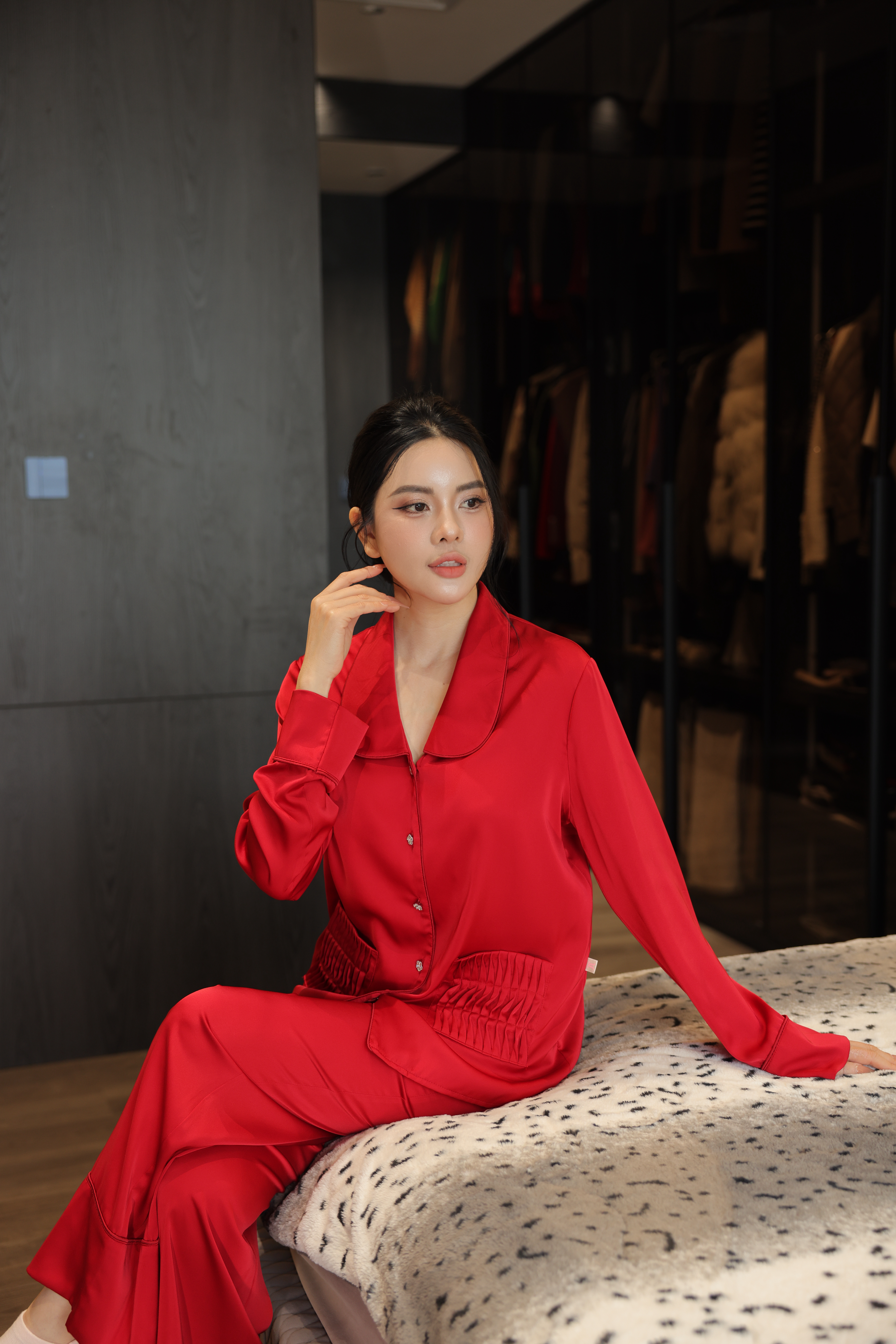 Bộ Lụa Áo Dài Tay, Quần Dài BN672_thumbnail_8