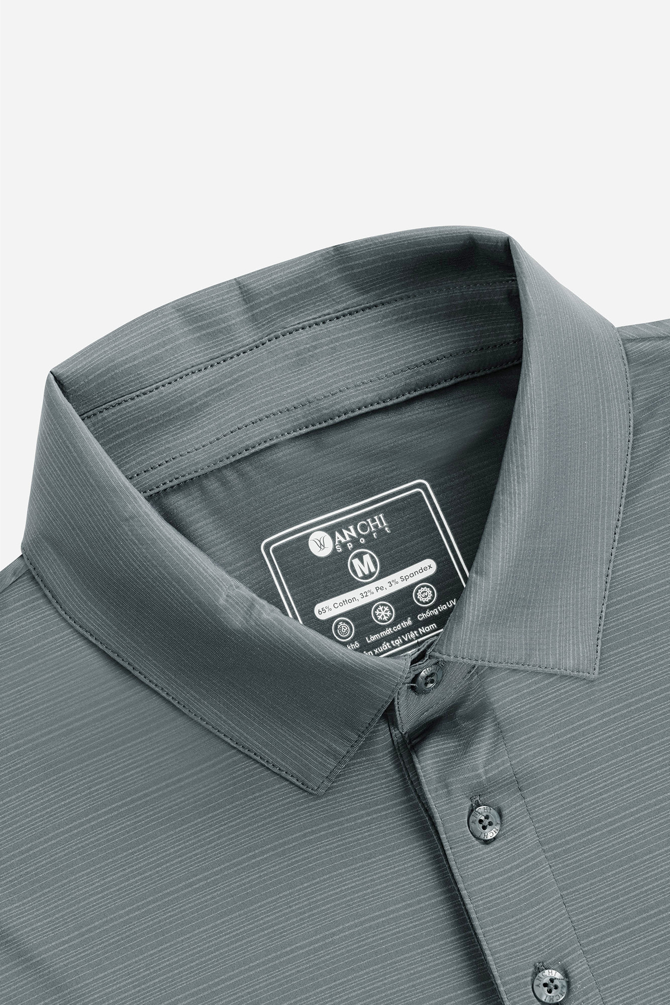 Áo Polo Melange Thể Thao Nam Trung Niên ANCHI Chất Liệu Cotton Phom Suông Vạt Ngang_thumbnail_30