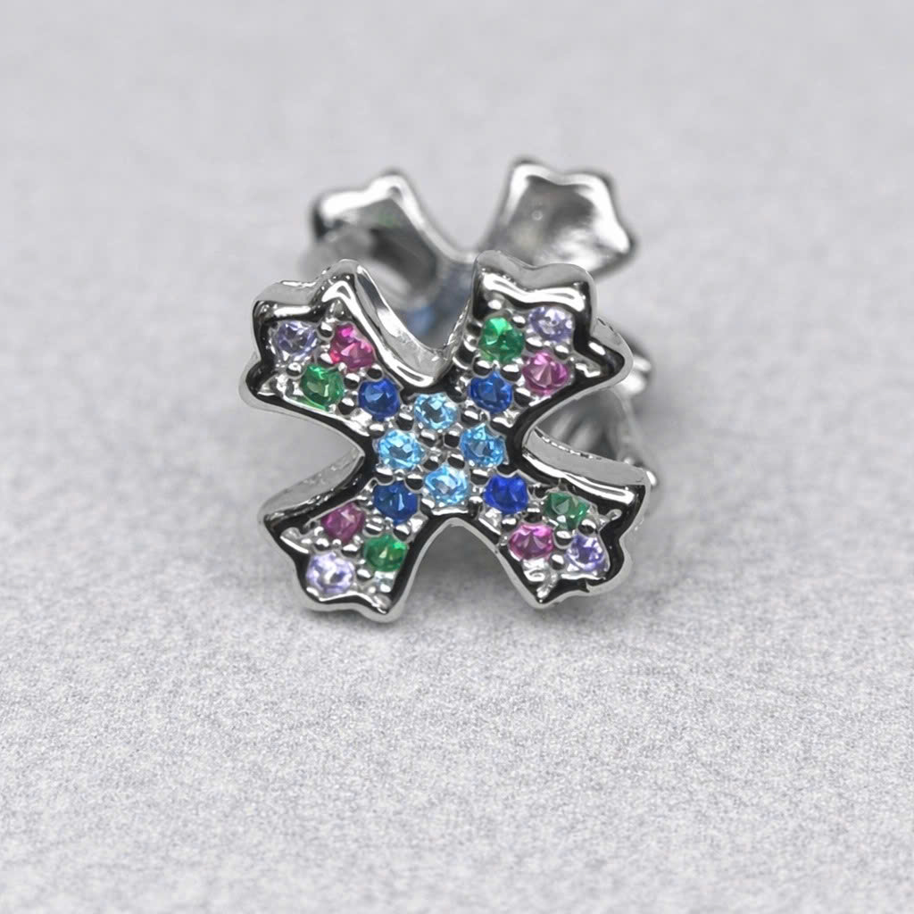 Khuyên vòng kiểu mạ điện chữ thập nhiều màu 8mm_thumbnail_2