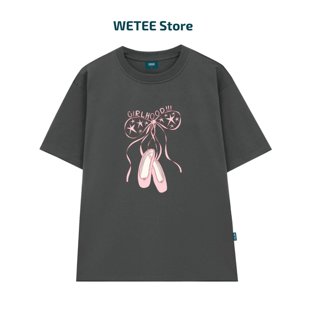 Áo thun unisex UX30-1172 nơ ballet hồng GIRLHOOD dáng oversized local brand WETEE_thumbnail_8