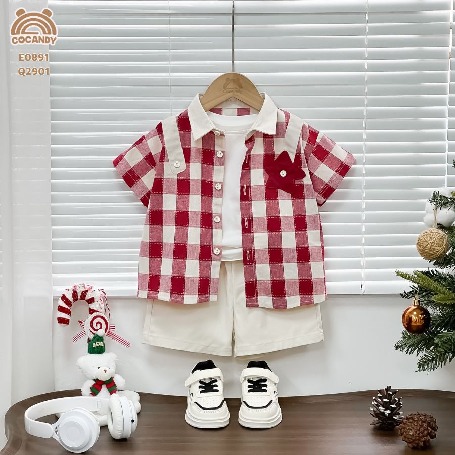 Áo cộc caro ĐỎ phối ngôi sao_thumbnail_1