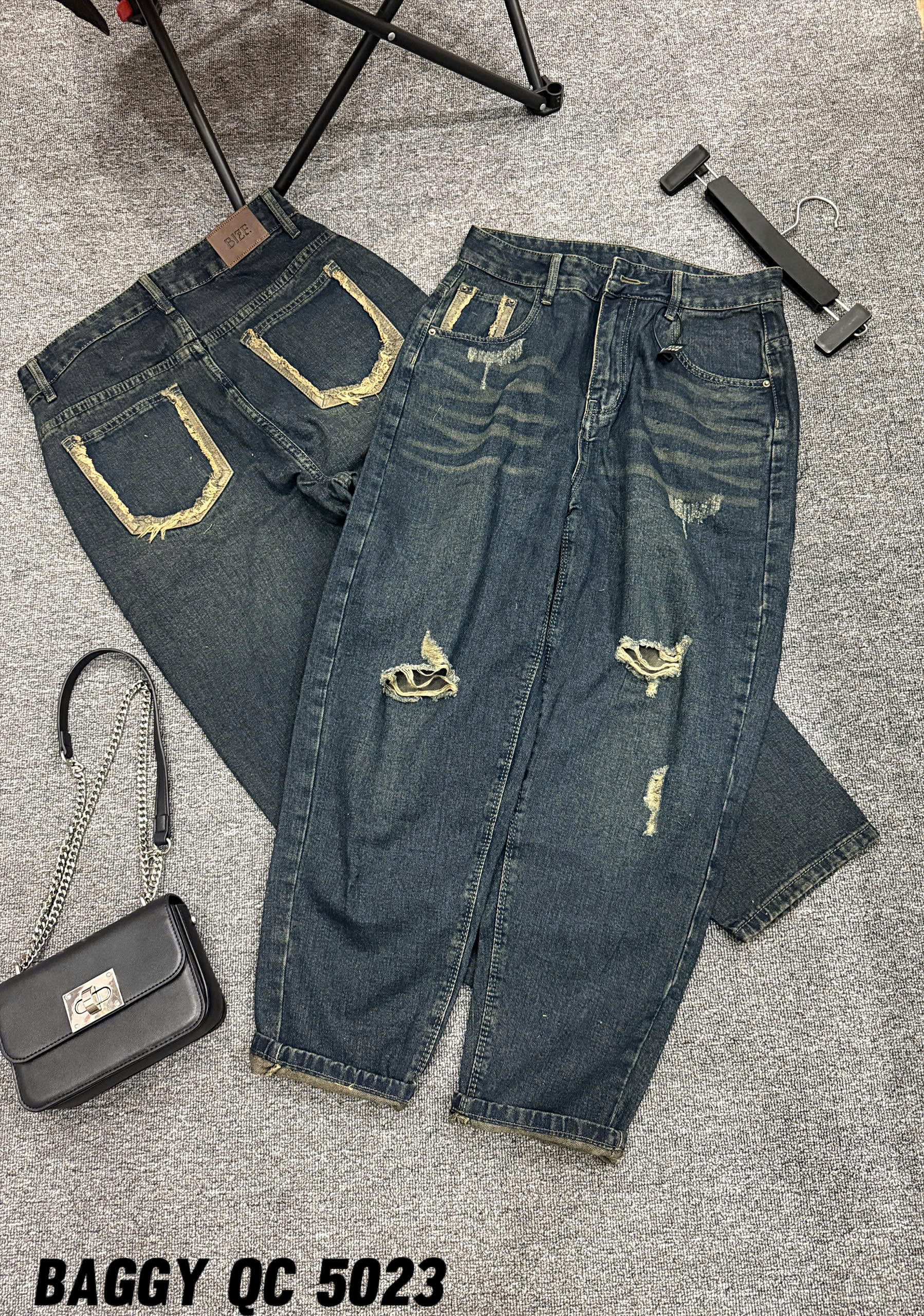 Quần jean baggy rách túi kiểu bigsize QJ5023 dành cho nàng béo mập từ 55-90kg_thumbnail_3