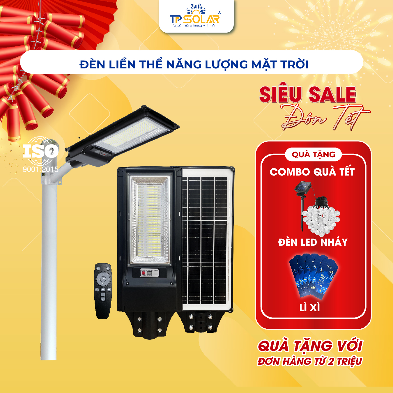 Đèn đường liền thể năng lượng mặt trời (TP.LT01.200)