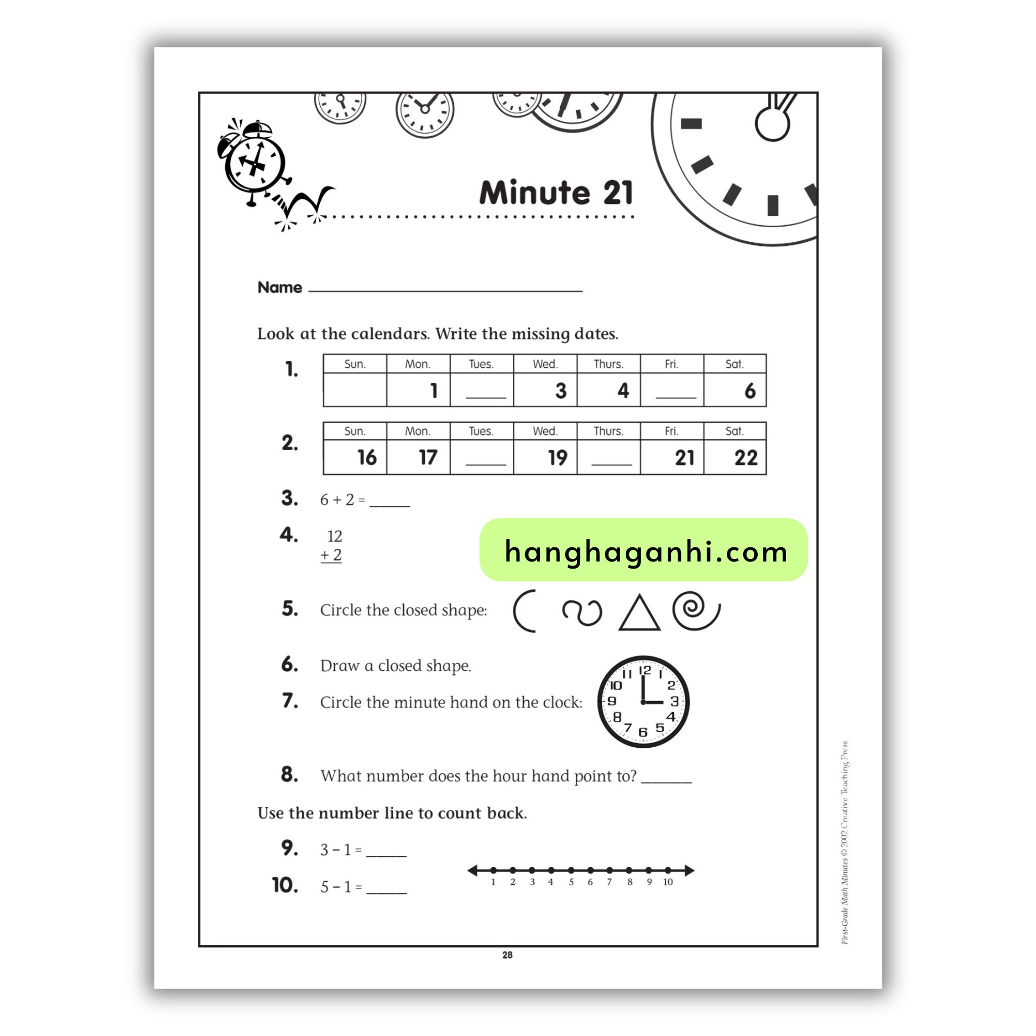 Math Minutes Grade 1- Sách Toán Tiếng Anh cho bé lớp 1_thumbnail_2