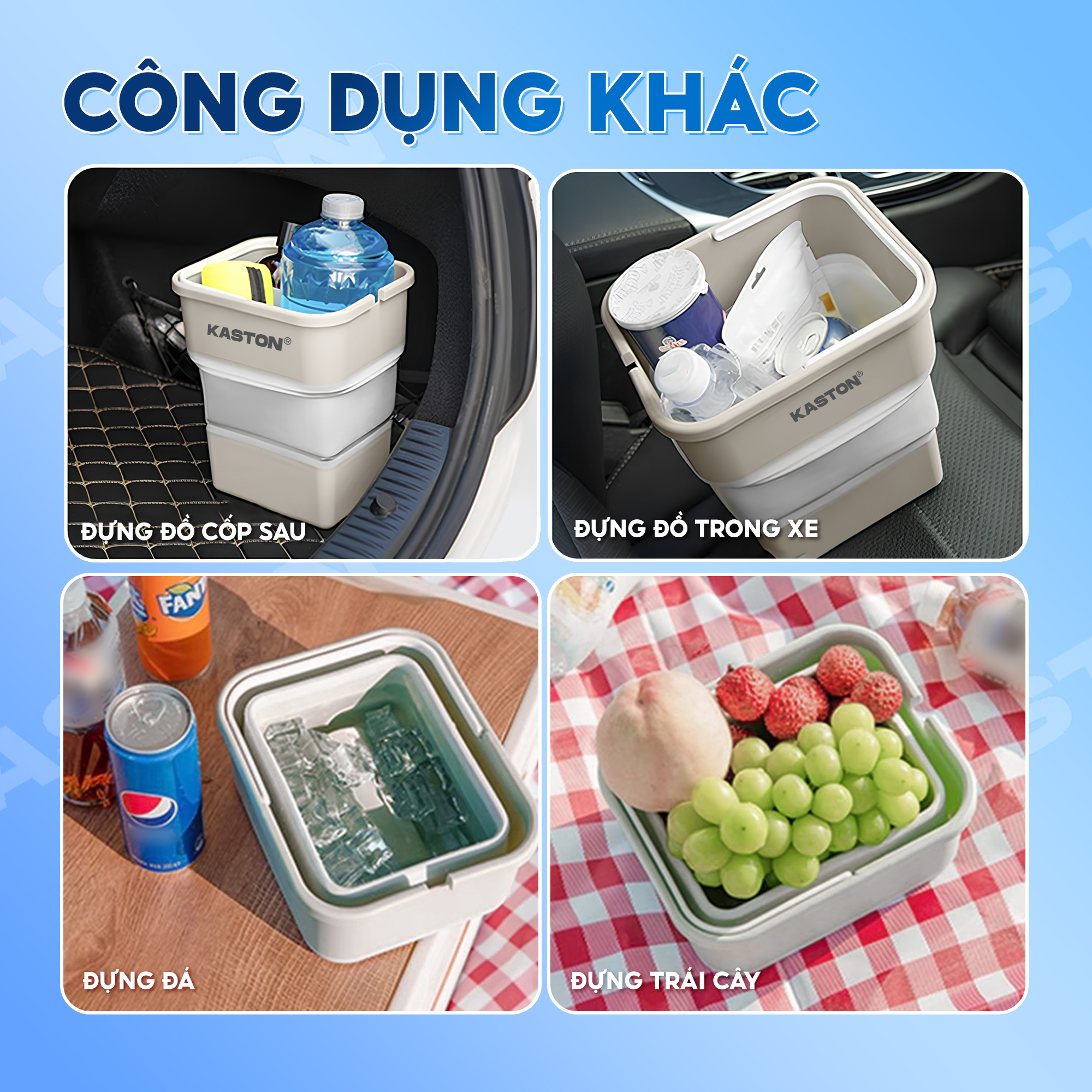 Thùng đựng rác gấp gọn Kaston - Có nắp đậy tiện lợi, chống thấm nước_thumbnail_5