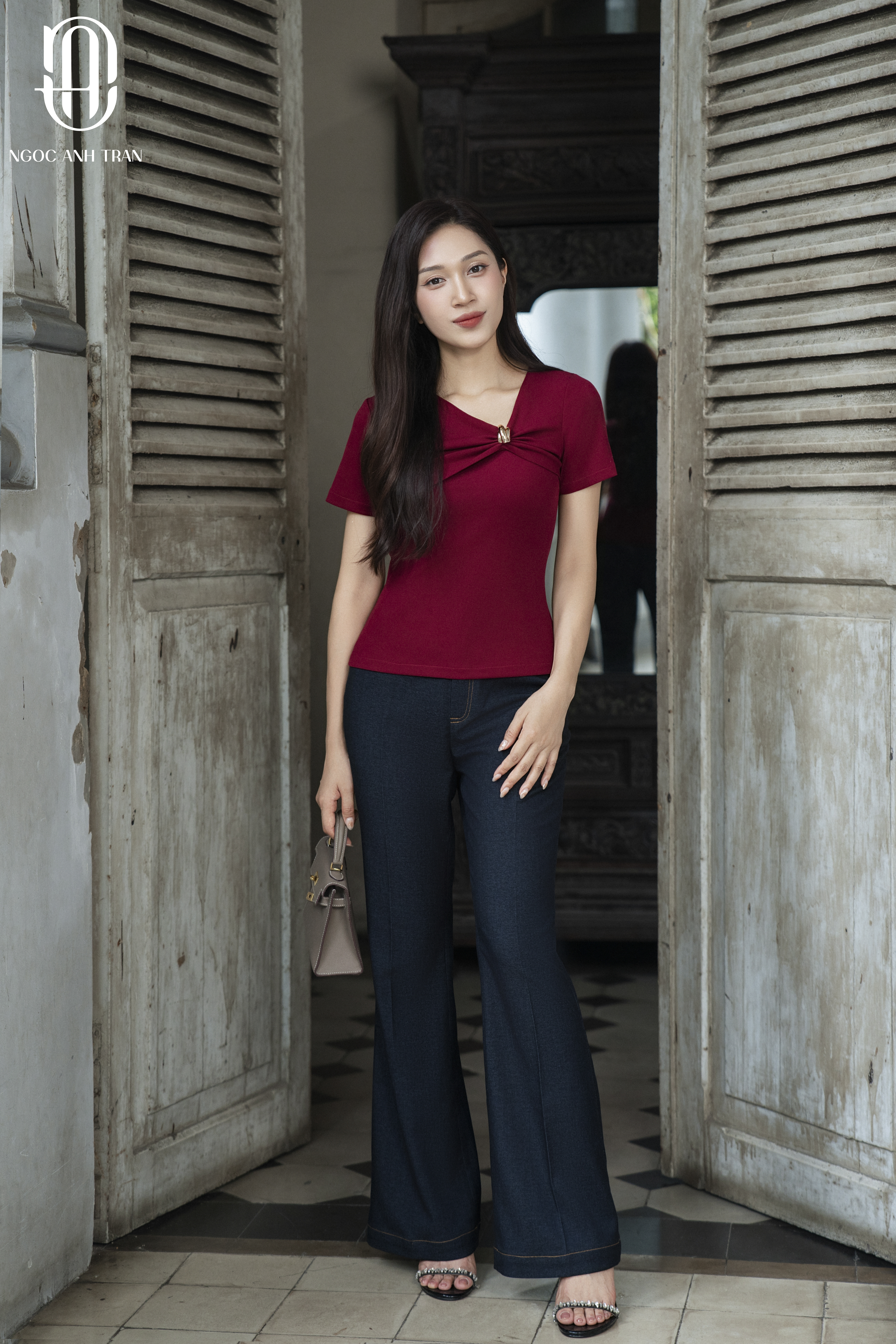 Q052 - Quần ống vảy denim mềm