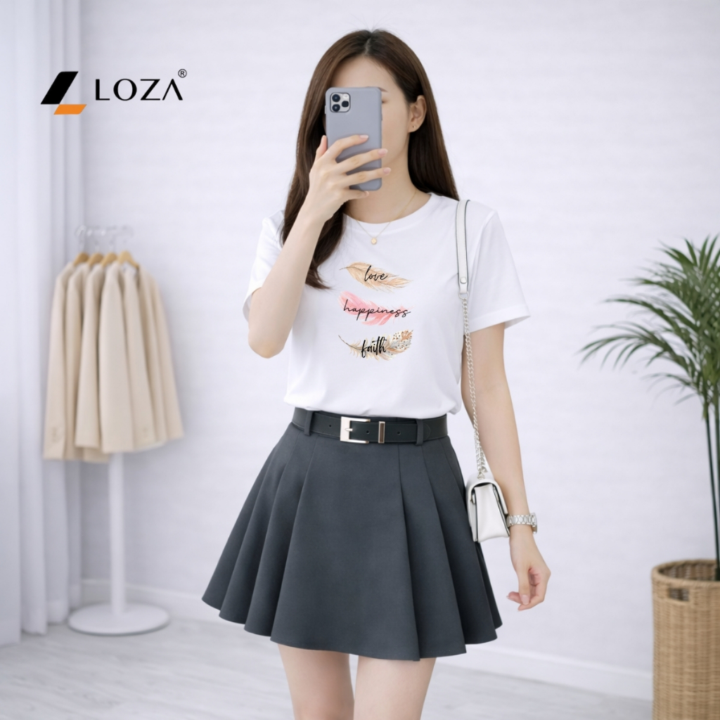 [Form vừa]Áo phông nữ dáng vừa hình lông vũ - Loza VT8470_thumbnail_5