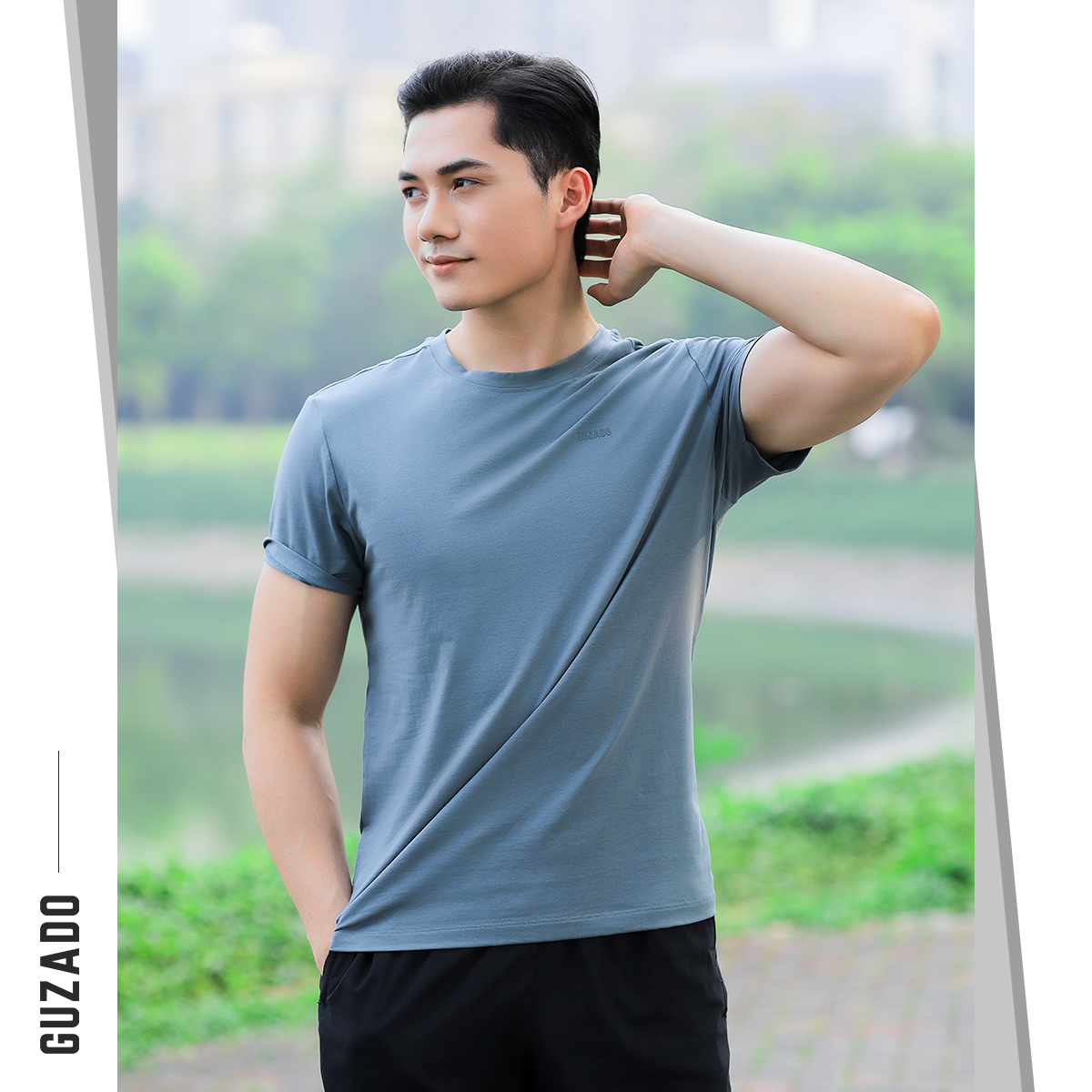 Đồ Bộ Guzado Áo Cotton Kết Hợp Quần Gió Basic  BTS03_thumbnail_35