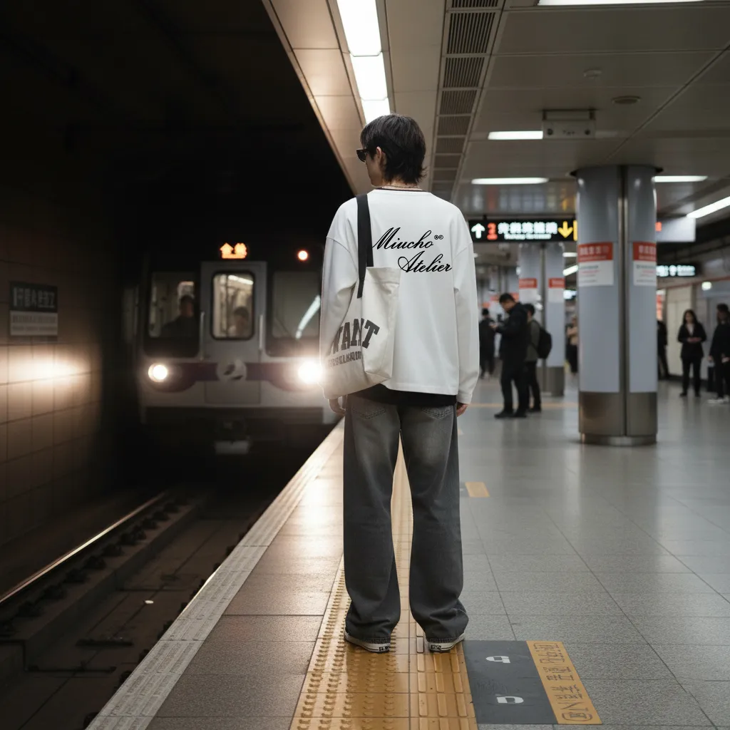 Áo phông nam form boxy tay dài Miucho Club vải cotton co giãn 2 chiều thoáng mát cổ tròn in basic 2677_thumbnail_2