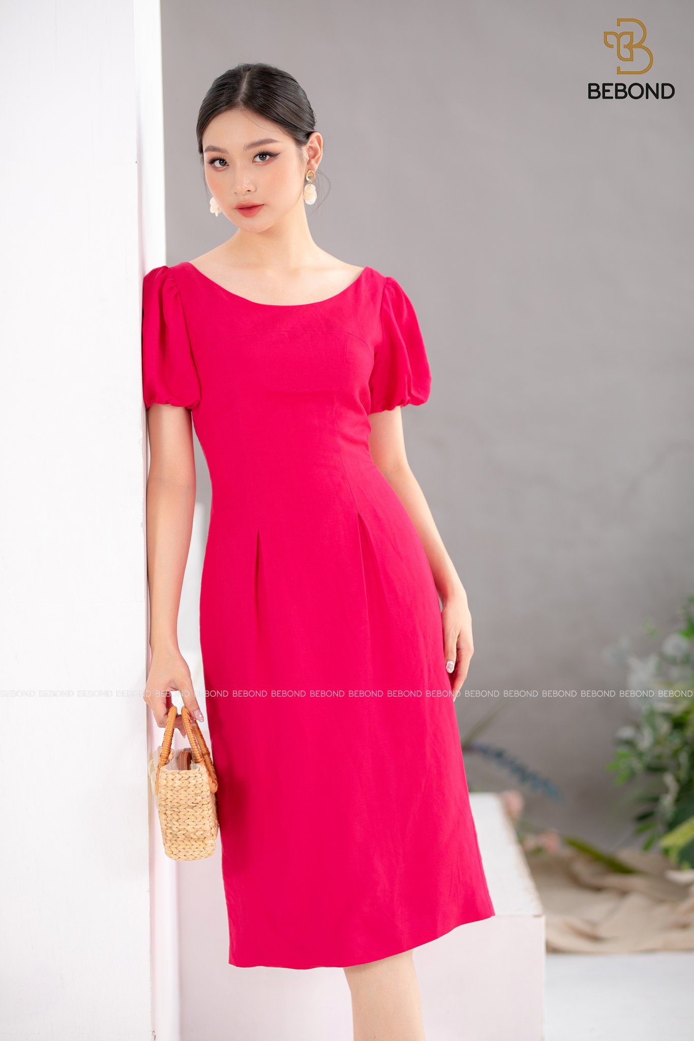 Đầm ôm linen màu HỒNG- Ciri Dress