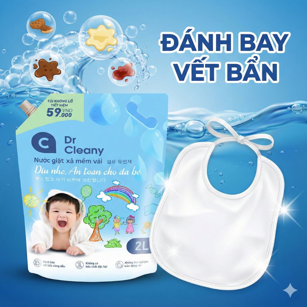 Nước Giặt Xả Cho Bé Dr. Cleany 2kg - Dịu Nhẹ, An Toàn Cho Da Nhạy Cảm_thumbnail_5