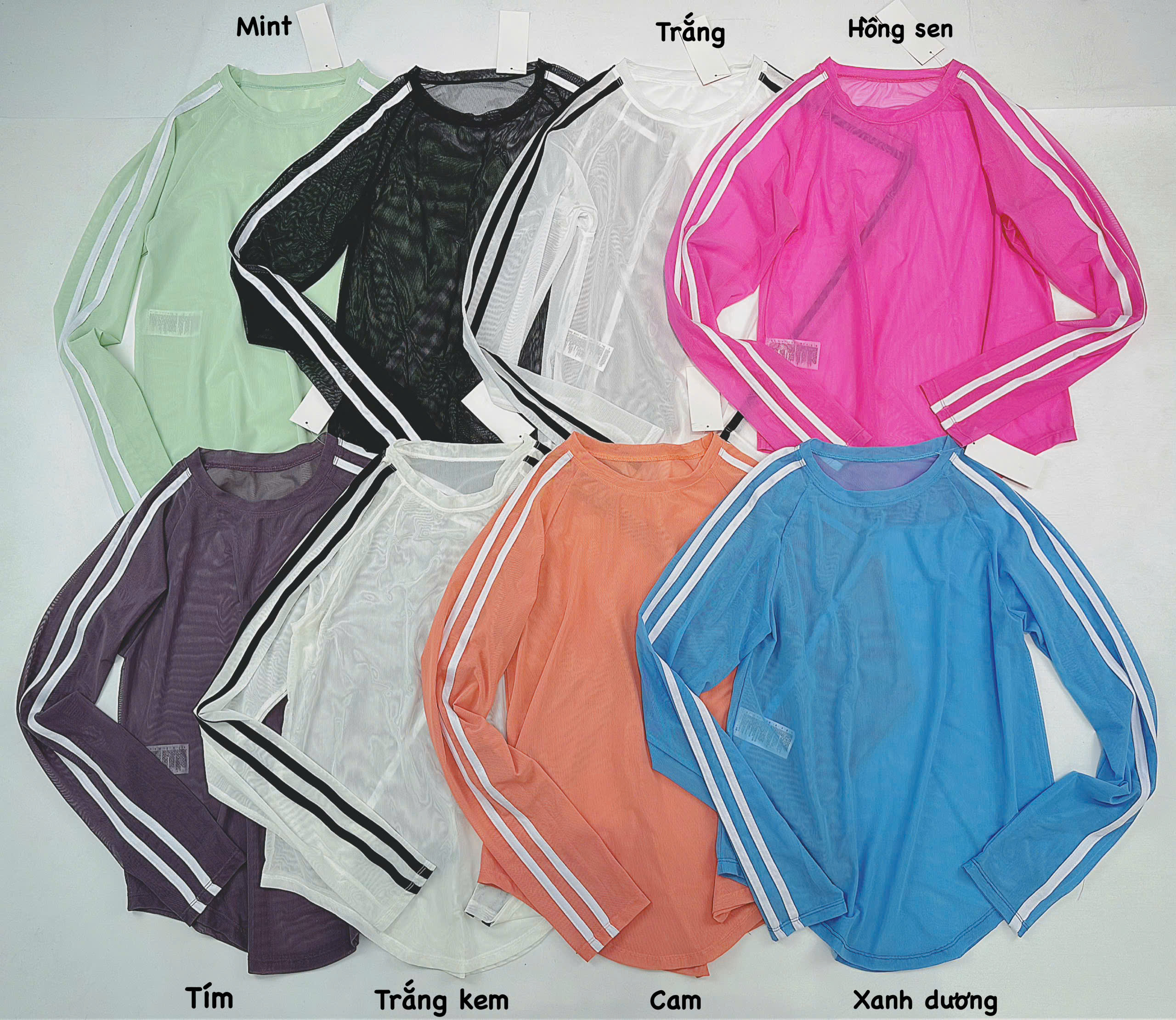 Áo Tank Lưới Dài Tay Phối 3 Sọc Siêu Hot_thumbnail_4