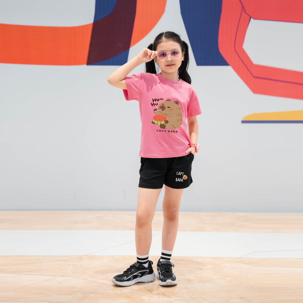 Bộ đồ bé gái in hình Capybara đeo cặp - Loza Kids BD007_thumbnail_6