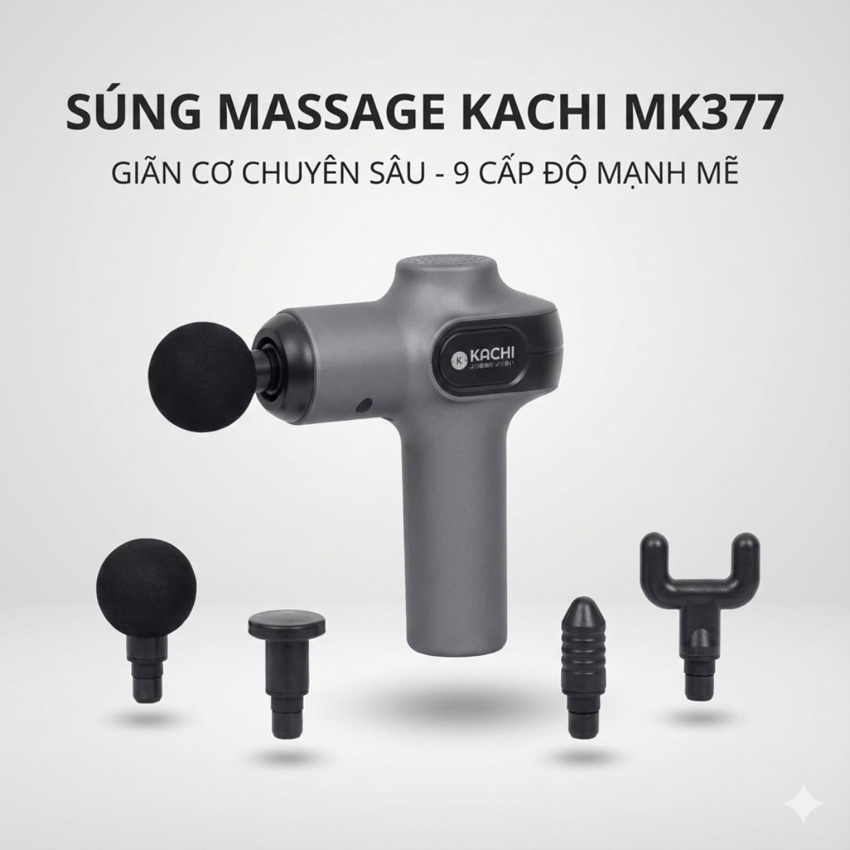 Súng massage trị liệu cầm tay đa năng Kachi MK377