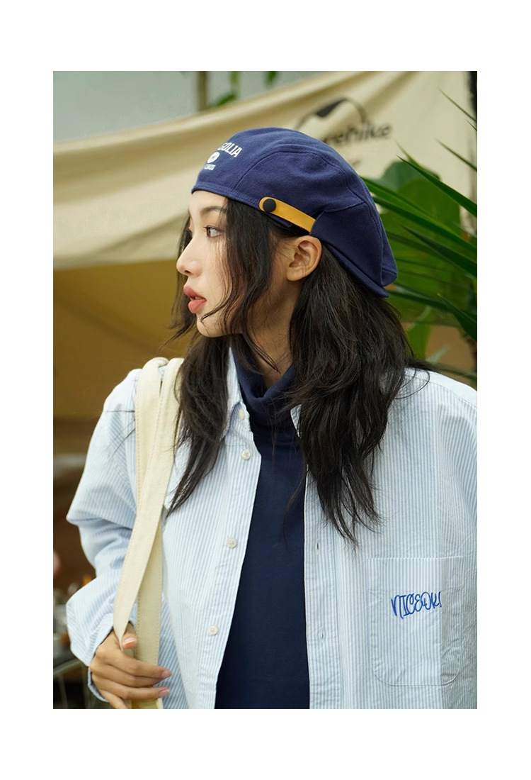 Mũ Beret Mongolia vải Cotton Kaki HZ2433_thumbnail_4