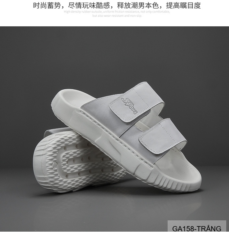 GA158 - Dép Nam Đế Dày Thời Trang Dây Dán Velcro Chất Liệu Da Bò Thoáng Khí_thumbnail_16