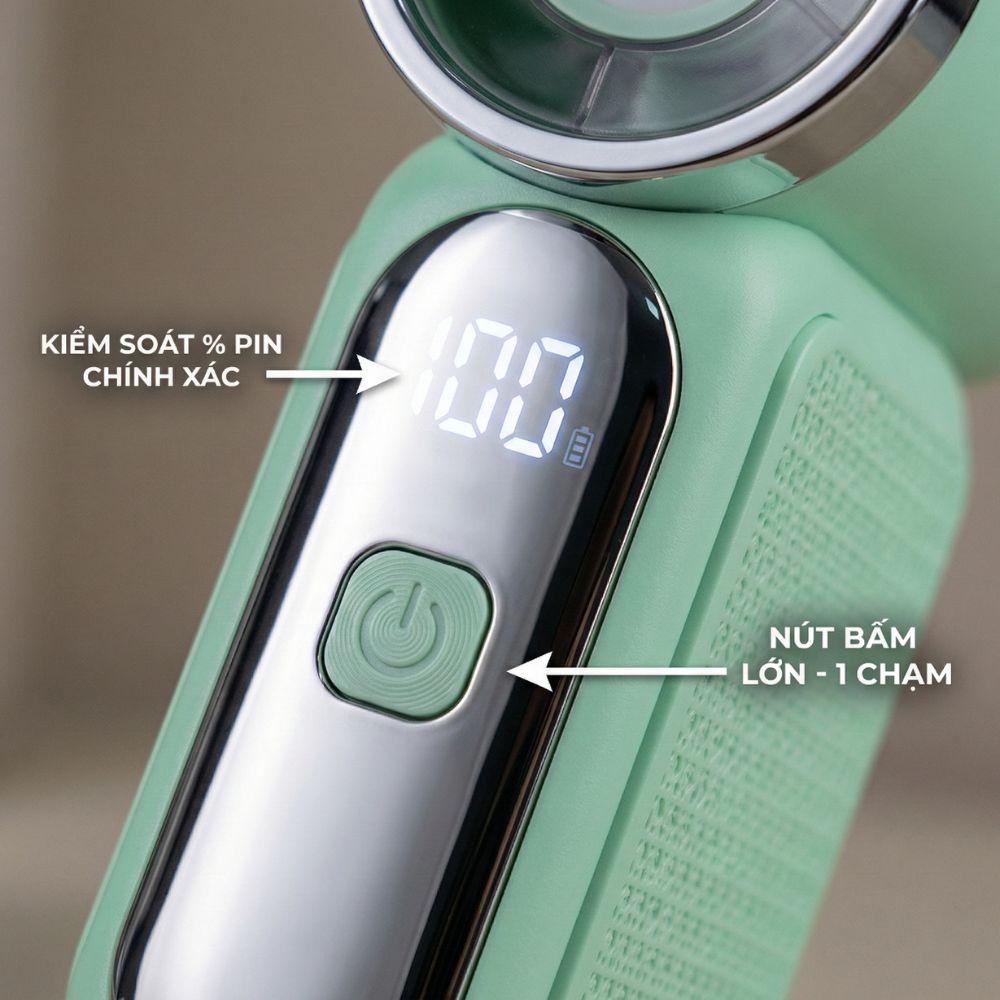 Quạt Cầm Tay Mini Kachi MK441 - Pin Khủng 3000mAh, Màn Hình LED Hiển Thị, 6 Cấp Độ Gió (Bảo Hành 18 Tháng)_thumbnail_6