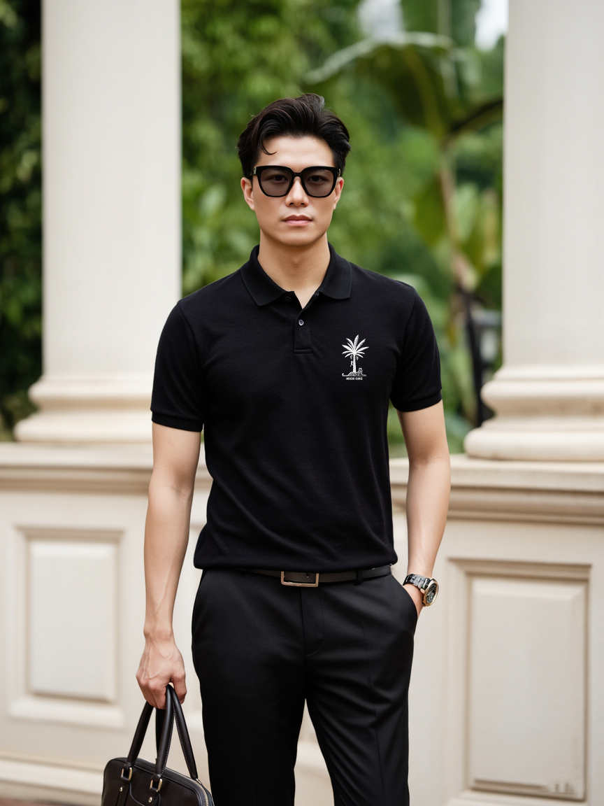 Áo polo cá sấu trẻ trung nam tính PLCSD2394 Miucho Iconic vải polyester thoáng mát cổ trụ in artwork_thumbnail_3