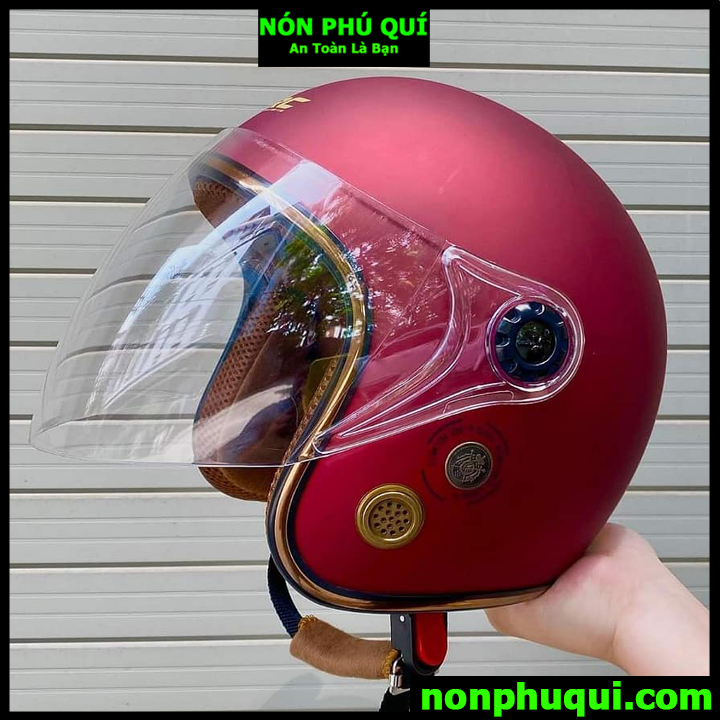 Nón bảo hiểm 3/4 kính dài thông gió nhiều màu đẹp MH03 - Màu Đỏ