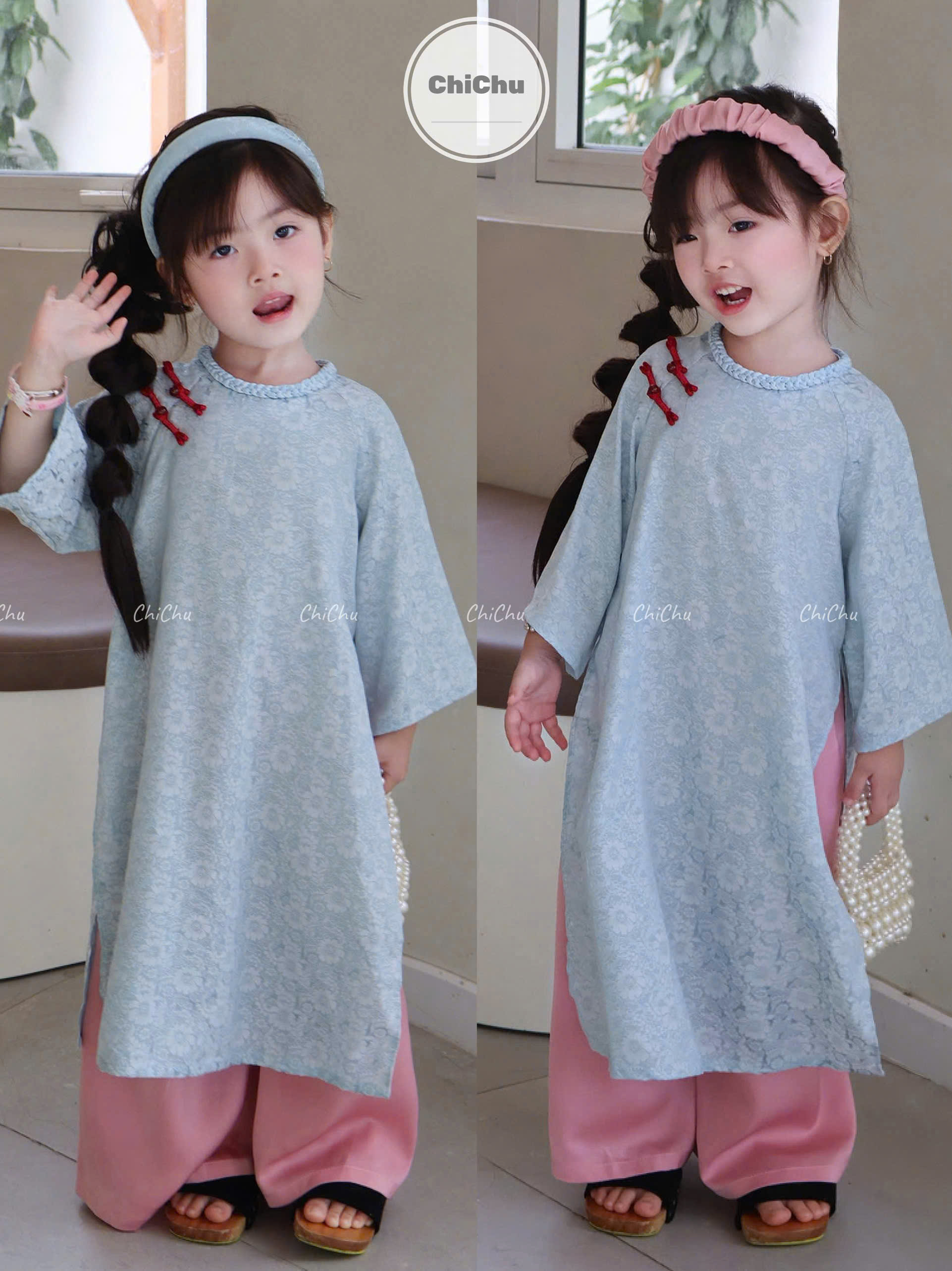 Set áo dài xanh bé gái_thumbnail_9